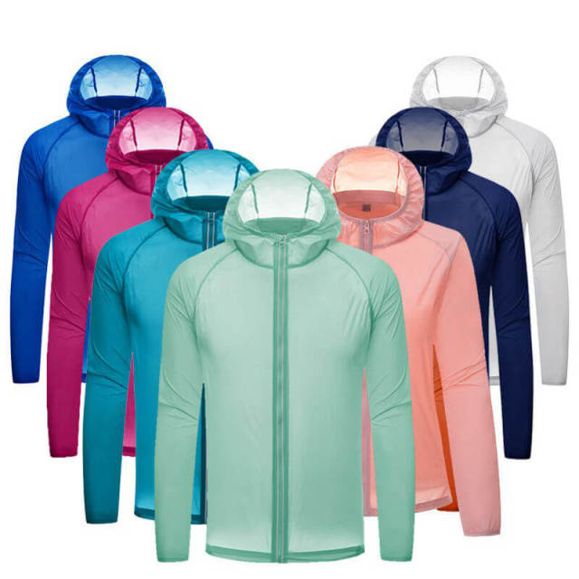 OOVOV Women's Men's UV UPF 40+ Sun Proof Outdoor Jacket Hooded Hiking Shirt Sun Protection Outwear Hoodie Coat