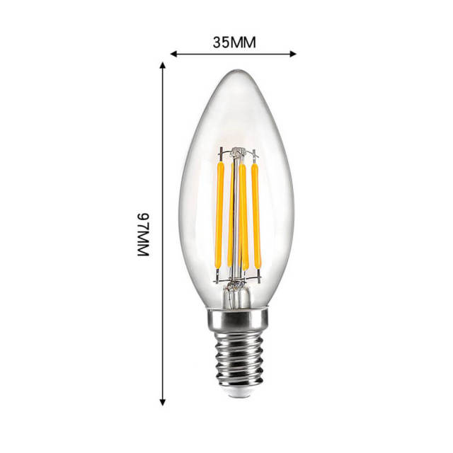 OOVOV 4W LED Edison Bulb Dimmable Amber Warm 2700K Antique Vintage Filament Light Bulbs 40W Equivalent E12/E14 Base Dimmable 6-Pack