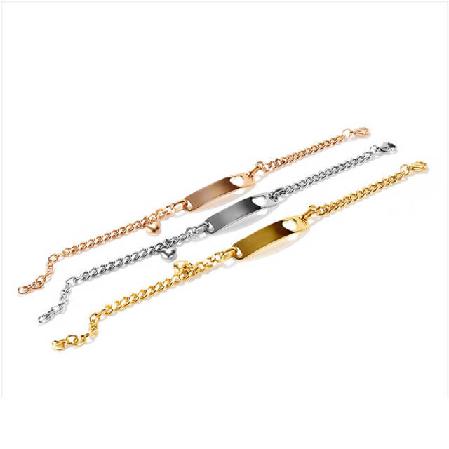 OOVOV Women Heart Bracelet Charm Adjustable Chains Bracelets for Teen Girls Titanium Steel Hand Chain Jewelry