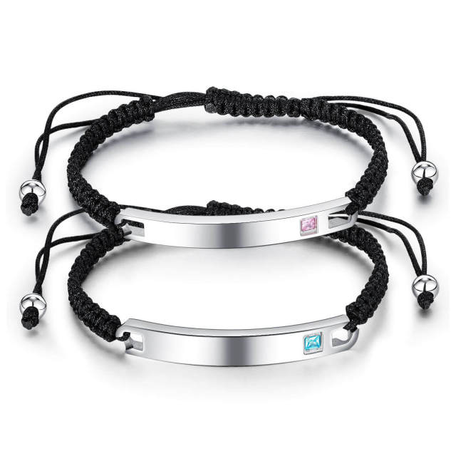 OOVOV Couple Titanium Steel Bracelet Personalized His and Hers Bracelets Hypoallergenic and Allergy free Adjustable Size