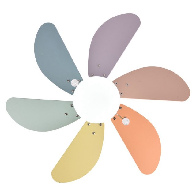 30 Inch Ceiling Fans with Light - With Multicolor Fan Blades and Glass Lampshade