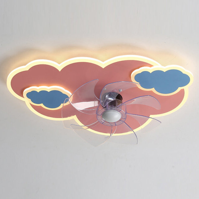 Ceiling Fan Light for Children LED Pink Girl Ceiling Fans with Lights