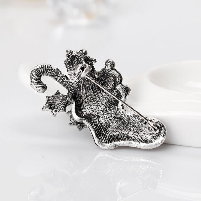 OOVOV Vintage Christmas Brooches Women Sparkling Zircon Christmas Boots Brooch Classic Christmas Jewelry Accessories