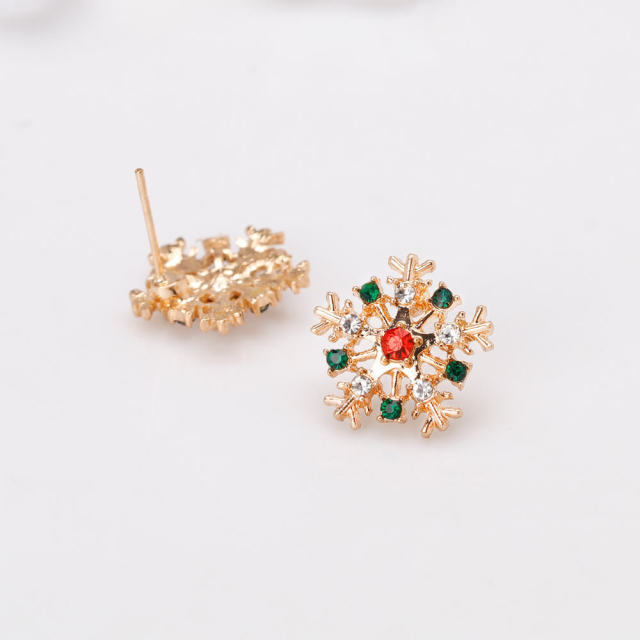 OOVOV Christmas Earrings Holiday Stud Earrings for Women Girls Thanksgiving Xmas Jewelry Snowflake Wreath Earrings