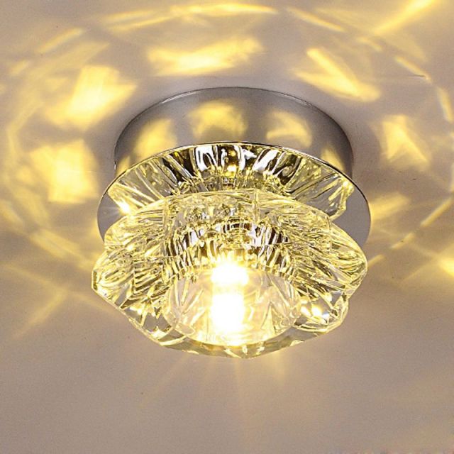 OOVOV Crystal Recessed Downlights Flower Shape LED Downlight Mini Size Clear