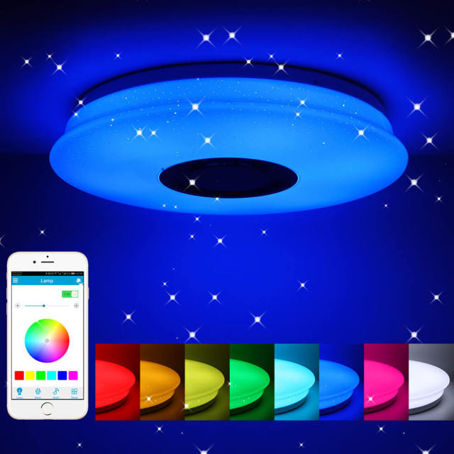 OOVOV LED Bluetooth Music Ceiling Light Smart Starry Sky Ceiling Light with Phone APP Remote Control Dimmable