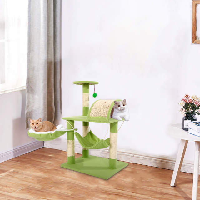 OOVOV Cat Tree 32 Inch Stable Cute Sisal Cat Climb Holder Cat Tower Lamb Pet Toy