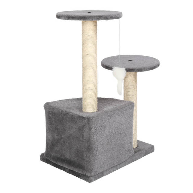 28&quot; Cat Tree Tower Condo Sisal Post Scratching Toys Gray