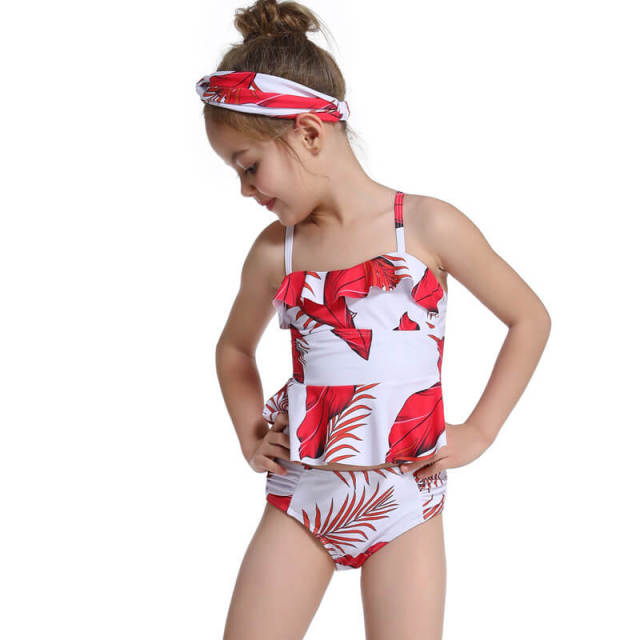 OOVOV Girls Swimsuits,Cute Children Ruffle Sling Two Piece Summer Beach Swimwear Bathing Suits