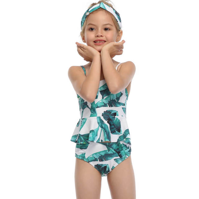 OOVOV Girls Swimsuits,Cute Children Ruffle Sling Two Piece Summer Beach Swimwear Bathing Suits