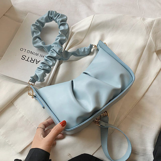 OOVOV Women's Pouch Bag Cloud-Shaped Dumpling Clutch Purse Fashion Shoulder Crossbody Handbag Ruched Underarm Bag