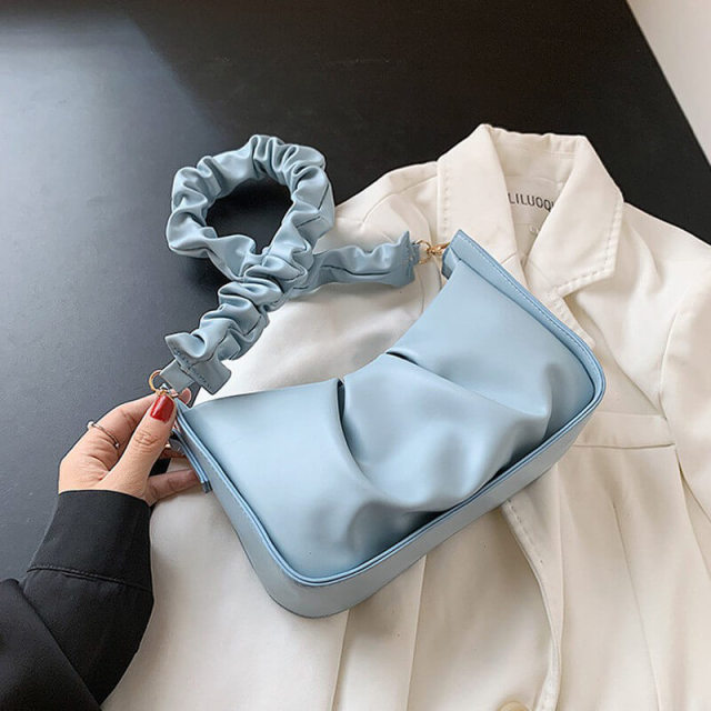 OOVOV Women's Pouch Bag Cloud-Shaped Dumpling Clutch Purse Fashion Shoulder Crossbody Handbag Ruched Underarm Bag