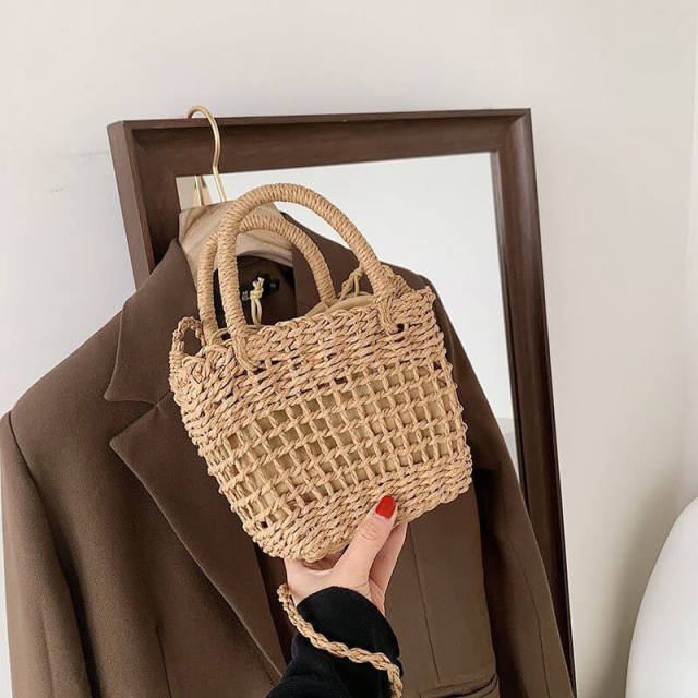 OOVOV Straw Bag For Women,Cute Strawberry Summer Tote Bag Handwoven Beach Handbag Shoulder Bag