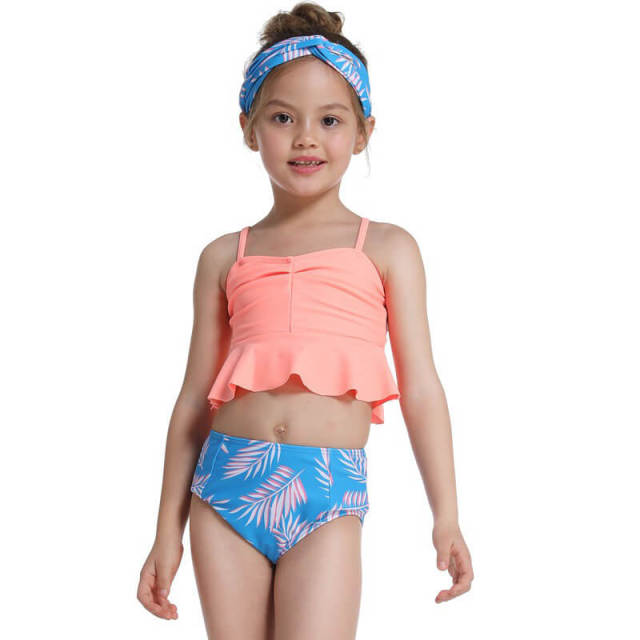 OOVOV Children Swimsuits,Girls Ruffle Sling Tankini Top With Printing Shorts Two Piece Summer Swimwear Bathing Suit