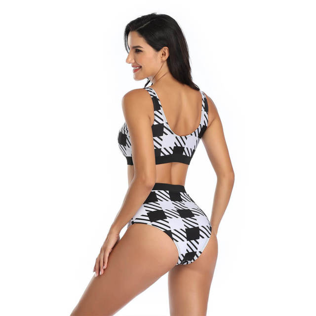 OOVOV High Waisted Bikini Swimsuit for Women Swim Suit Beach Bikinin Swimwear Two Piece Bathing Suits Trunks Tummy Control