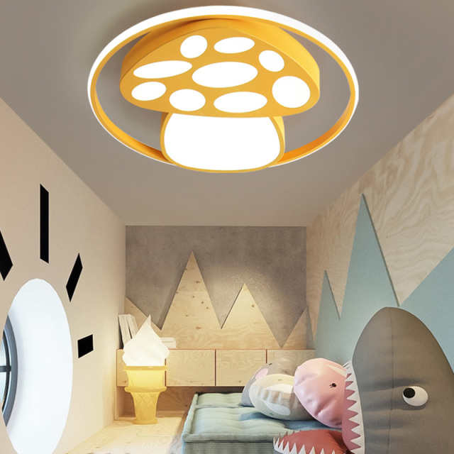 OOVOV LED Children's Room Ceiling Light Fixtures Cartoon Mushrooms Baby Room Ceiling Lighting Bedroom Ceiling Lamp