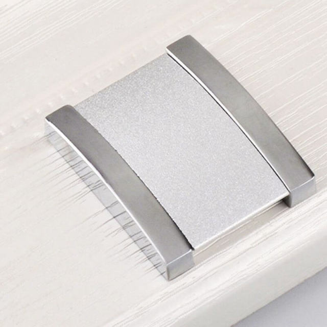 OOVOV 2pcs Silver Concealed Drawer Pulls Handles Recessed Sliding Door Handle Covered Flush Pull