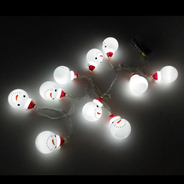 OOVOV Christmas String Lights-Snowman Battery Powered Waterproof Indoor Outdoor Decoration Light String for Christmas Eve/Home/Room/Party/Christmas De