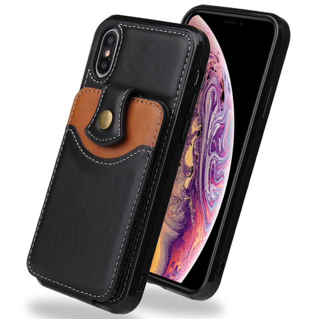 OOVOV Multifunction Phone Case for iPhone X,iPhone Xs Cases with Card Holder,Up and Down Flip Folio PU Leather Phone Cases Bracket