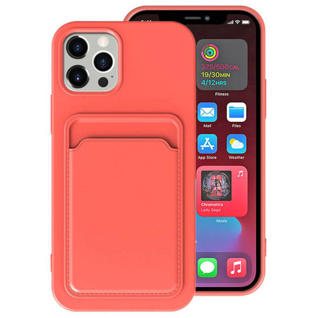 OOVOV 6.1 inch Phone Case for iPhone 12 Pro Phone Case with Card Holder for Back of iPhone 12 Soft TPU Phone Cover with Card Holder