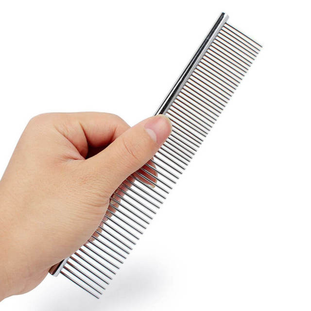 OOVOV Pet Combs,Grooming Comb for Dogs and Cats,Pet Grooming Brush Deshedding Tool with Smooth Stainless Steel Pins