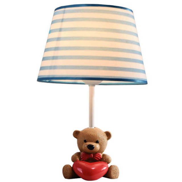 OOVOV Cartoon Cloth Bear Baby Room Desk Lamp Child Room Desk Light Bedroom Bedsides Table Lamp