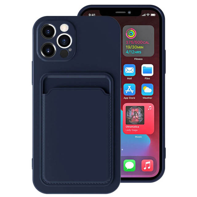 OOVOV Case For iPhone Phone Case with Card Holder for Back of iPhone 11/iPhone 12 Soft TPU All-inclusive Camera Phone Cover with Card Holder