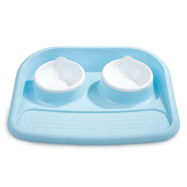 OOVOV Double PP Pet Bowl for Dog Cat with Splash proof and Leakproof Tilted Stand