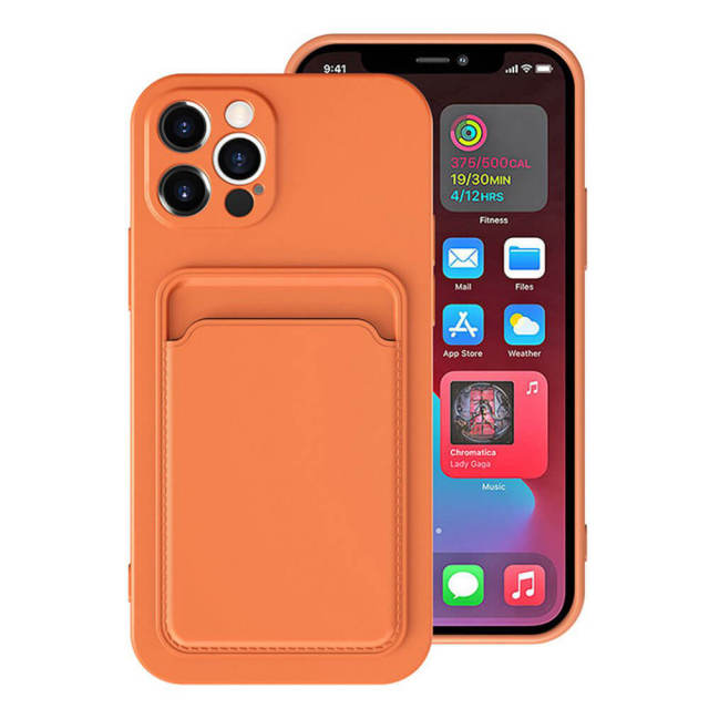 OOVOV Case For iPhone Phone Case with Card Holder for Back of iPhone 11/iPhone 12 Soft TPU All-inclusive Camera Phone Cover with Card Holder