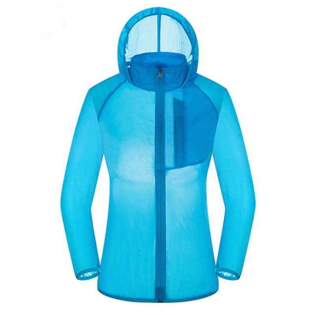 OOVOV Summer Outdoor Sun Protection Clothing,Women Men UV UPF 40+ Transparent Sun Proof Jacket Hoodie Skin Coat Quick Dry