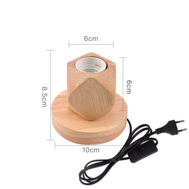 OOVOV Table Lamp Base Solid Wood Lamp Base Industrial Table Lamp 6ft Cord and Plug E27 Socket with in-line ON/OFF Switch DIY Table Lamp Accessories