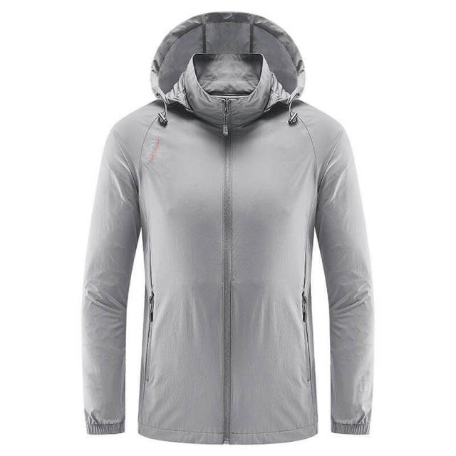 OOVOV UPF 50+ Sun Protection Hoodie Jacket for Men Women Long Sleeve Sun Cooling Shirt Full Zip Hiking Outdoor Shirts with 4 Pockets