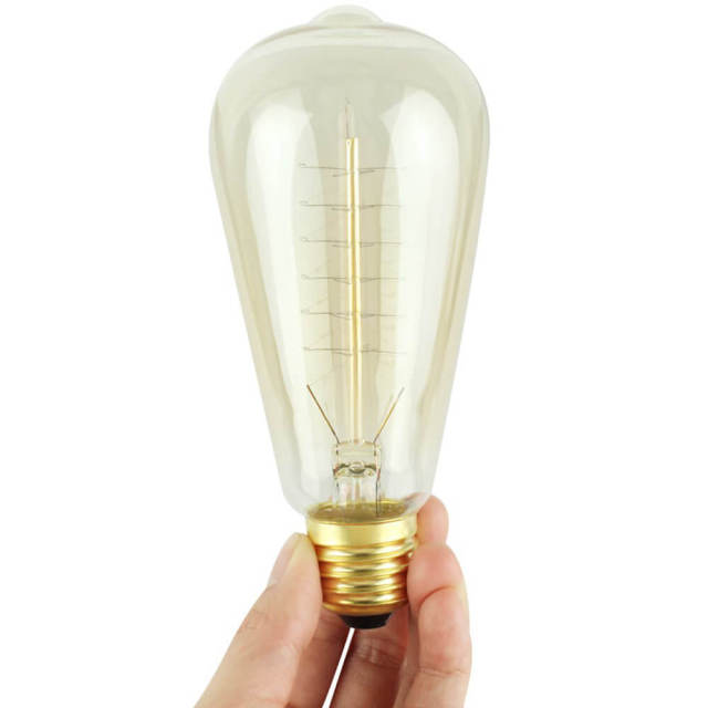 Edison Light Bulbs Medium (E27) Standard Base Dimmable ST64 40W Vintage Light Bulb 2300K Warm Glow Incandescent Light Bulbs