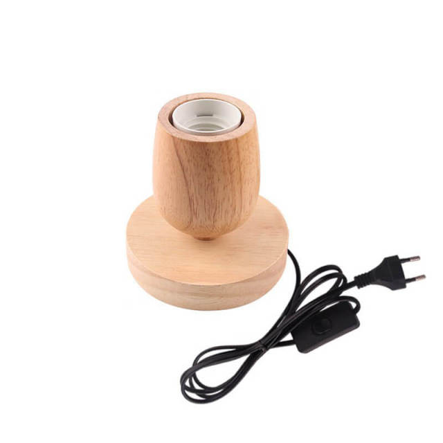 OOVOV Table Lamp Base Solid Wood Lamp Base Industrial Table Lamp 6ft Cord and Plug E27 Socket with in-line ON/OFF Switch DIY Table Lamp Accessories
