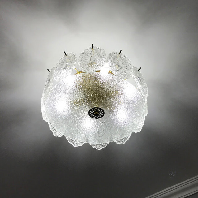 OOVOV 15.7 Inch Semi Flush Mount Ceiling Light Fixture Modern Glass Shape 6-Lights Close to Ceiling Light for Bedroom Balcony