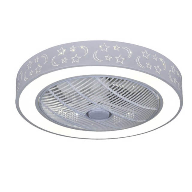 OOVOV LED Enclosed Ceiling Fan Light 22 Inch White