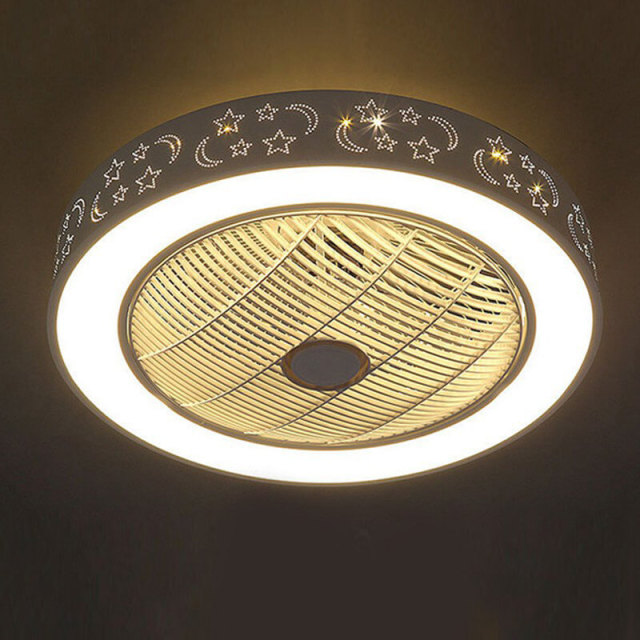 OOVOV LED Enclosed Ceiling Fan Light 22 Inch White