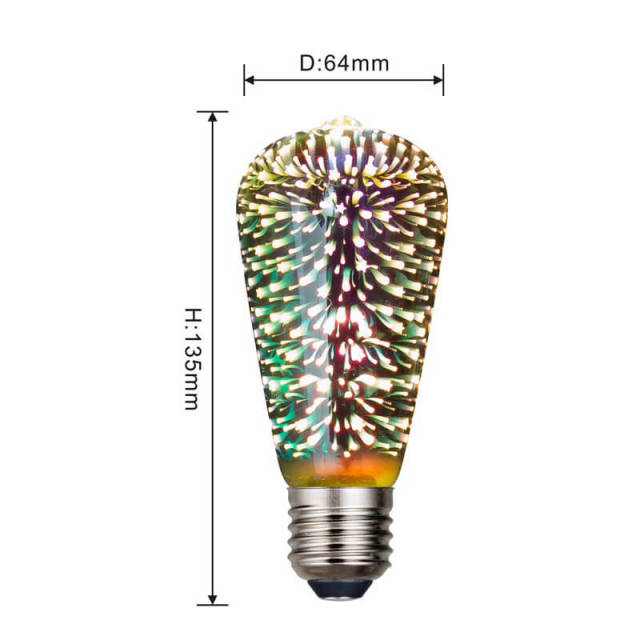 Firework Light Bulbs LED 3D Decorative Light Source 2W