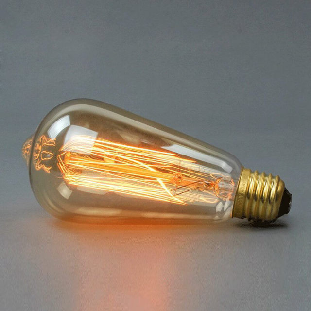 Edison Light Bulbs Medium (E27) Standard Base Dimmable ST64 40W Vintage Light Bulb 2300K Warm Glow Incandescent Light Bulbs