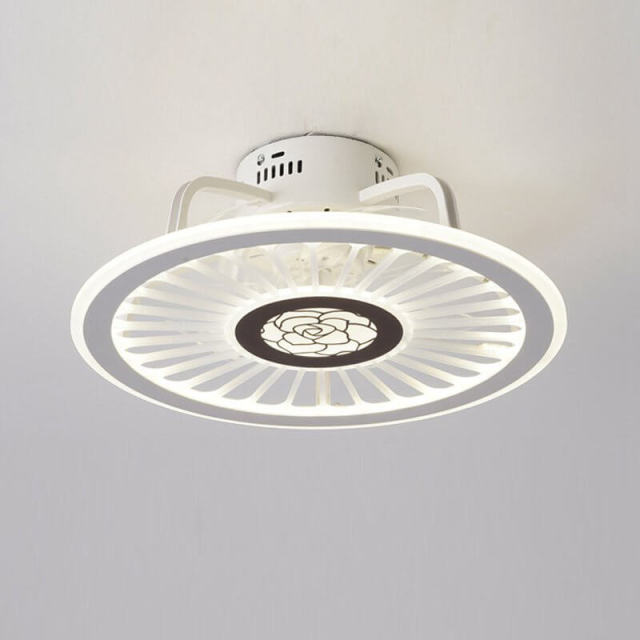 Indoor LED Ceiling Fan with Lights Low Profile 20 Inch Remote and APP Control