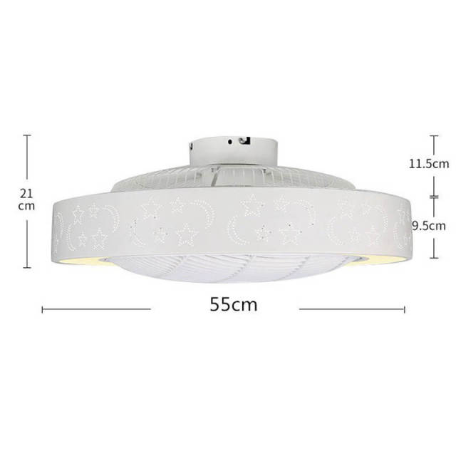 OOVOV LED Enclosed Ceiling Fan Light 22 Inch White