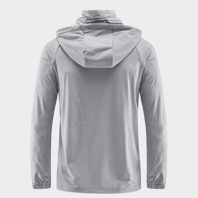 OOVOV UPF 50+ Sun Protection Hoodie Jacket for Men Women Long Sleeve Sun Cooling Shirt Full Zip Hiking Outdoor Shirts with 4 Pockets