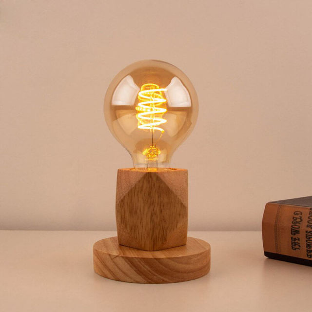 OOVOV Table Lamp Base Solid Wood Lamp Base Industrial Table Lamp 6ft Cord and Plug E27 Socket with in-line ON/OFF Switch DIY Table Lamp Accessories