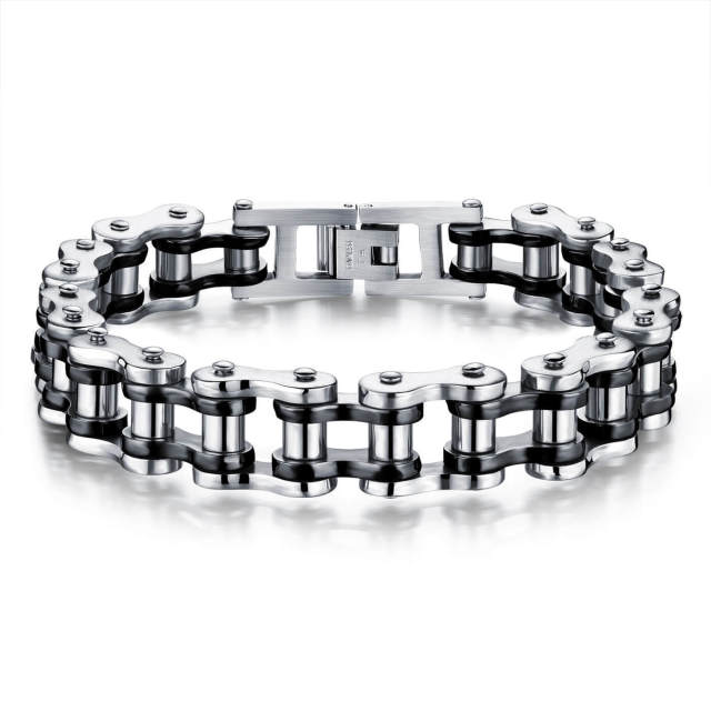 OOVOV Mens Bracelets Classic Titanium Steel Bracelet for Men, Rock Personality Locomotive stainless steel Bracelet, Sons Birthday Gifts, Valentines Da