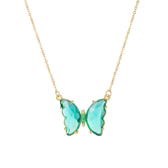 OOVOV Butterfly Necklaces Women Crystal Diamond Butterflies Pendant Necklace Festive Gift Jewelry