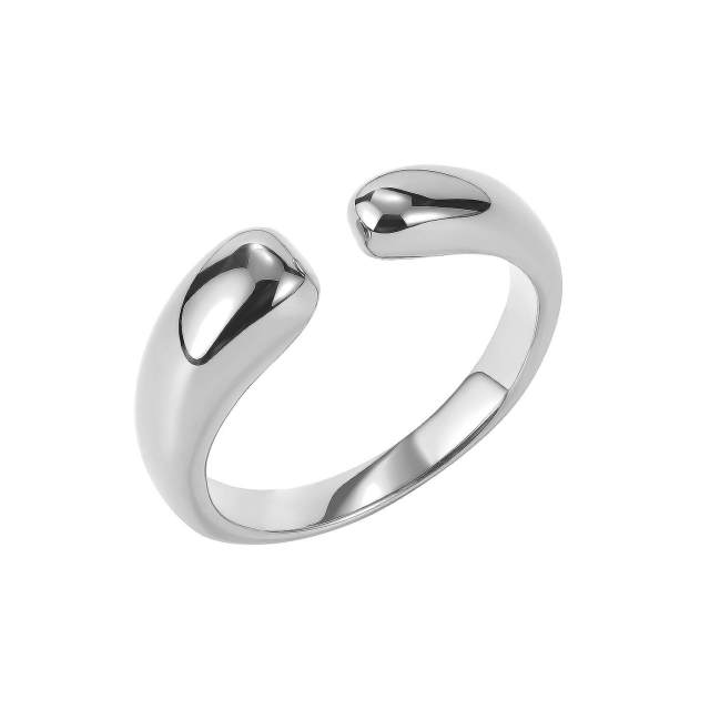 OOVOV Titanium Steel Rings Fashion Simple Street Ring for Men Women Silver/Gold Jewelry Size 6-8