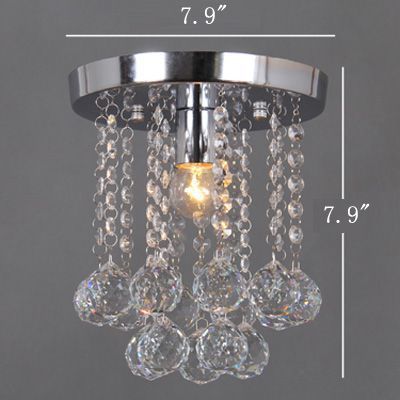 OOVOV Mini Crystal Chandelier Flush Mount Ceiling Light for Bedroom Hallway Bar Kitchen Bathroom Pendant Lamps