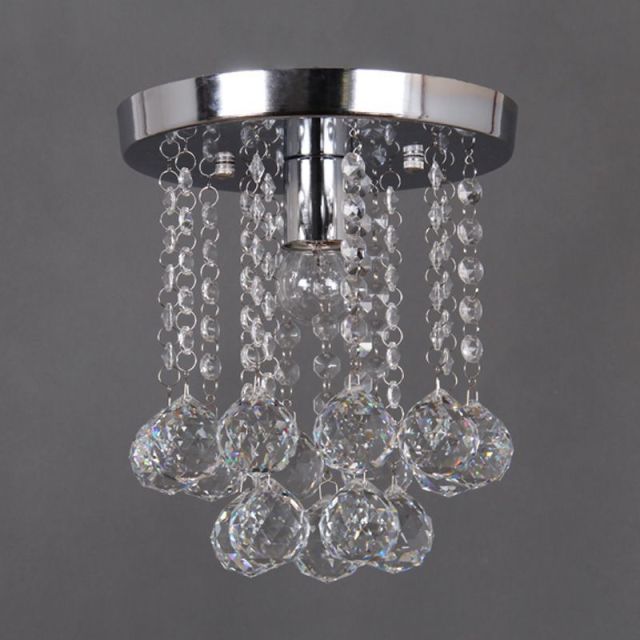 OOVOV Mini Crystal Chandelier Flush Mount Ceiling Light for Bedroom Hallway Bar Kitchen Bathroom Pendant Lamps