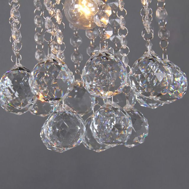 OOVOV Mini Crystal Chandelier Flush Mount Ceiling Light for Bedroom Hallway Bar Kitchen Bathroom Pendant Lamps