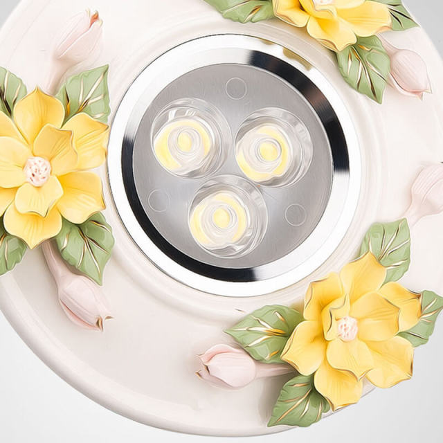 OOVOV Aisle Ceiling Lights 5W LED Ceramics Flowers Balcony Lamp Hallway Light Downlight Flush Mounting Hole Diameter 7cm-9cm